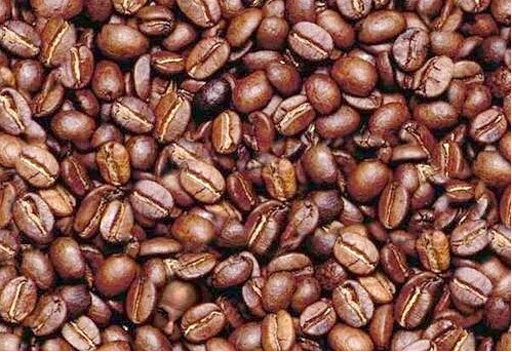 Where is the face in the coffee beans?